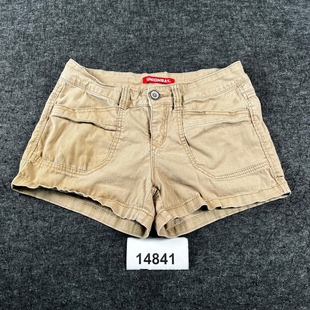 Unionbay Utility Shorts Womens 5 Khaki Cotton Stretch Patch Pockets Work Wear